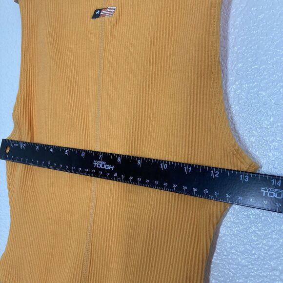 Honor The Gift Bodysuit Womens Small Orange Sleeveless Ribbed Turtleneck Logo - Picture 5 of 16